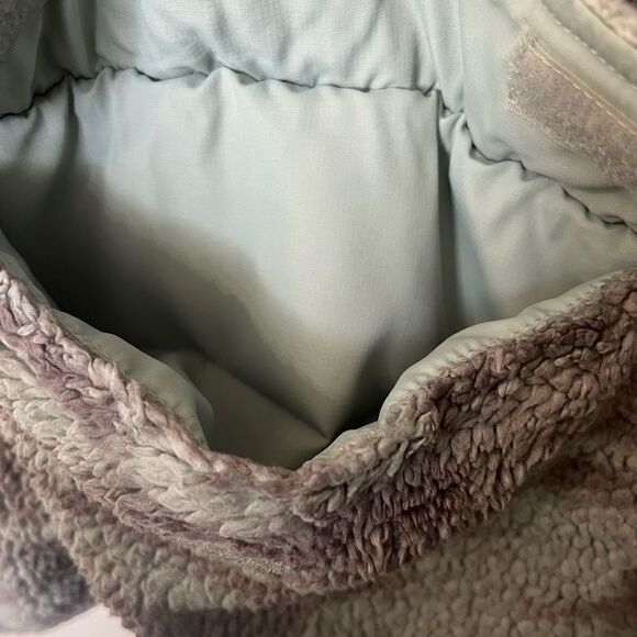 Billabong fuzzy womens button up sweater jacket size small grey and blue - Picture 2 of 5